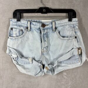 One Teaspoon Bandits Low Waist Denim Shorts Size 25 Boho Grunge Festival Beach